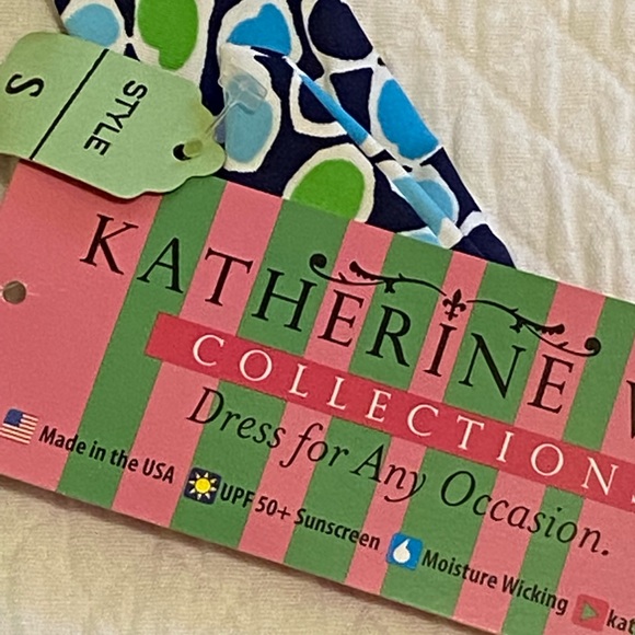 Katherine Way NWT Women’s Dress Carmel Style Halter Size S Geometric Blue Green - Picture 6 of 10